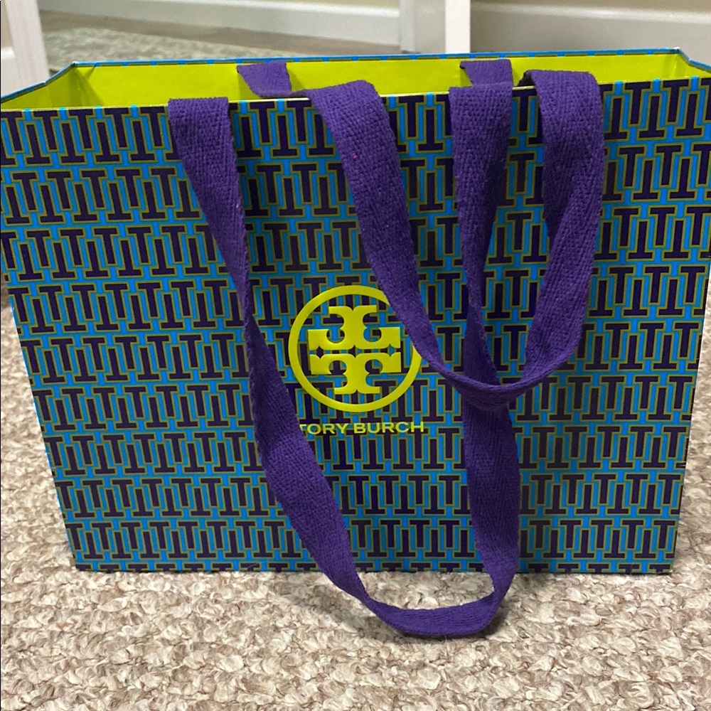 Tory Burch Blue and Purple gift Bag